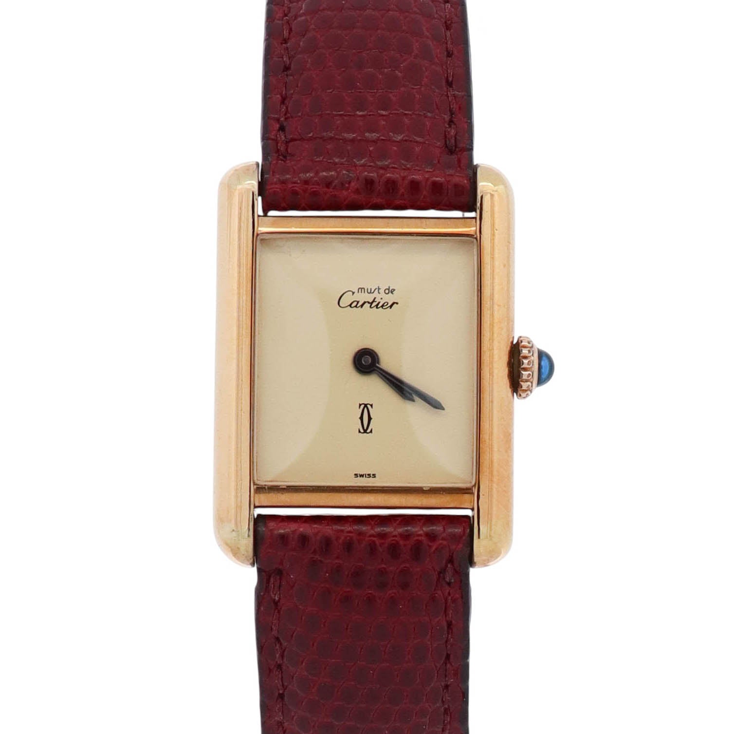 Cartier Must De Tank 23mm Goldplated Lemond Dial Watch Ref# 6055791 - Happy Jewelers Fine Jewelry Lifetime Warranty