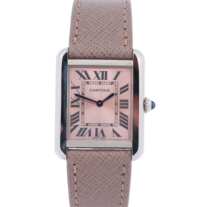 Cartier Tank 31mm Pink Dial Watch Ref# W5200000 - Happy Jewelers Fine Jewelry Lifetime Warranty