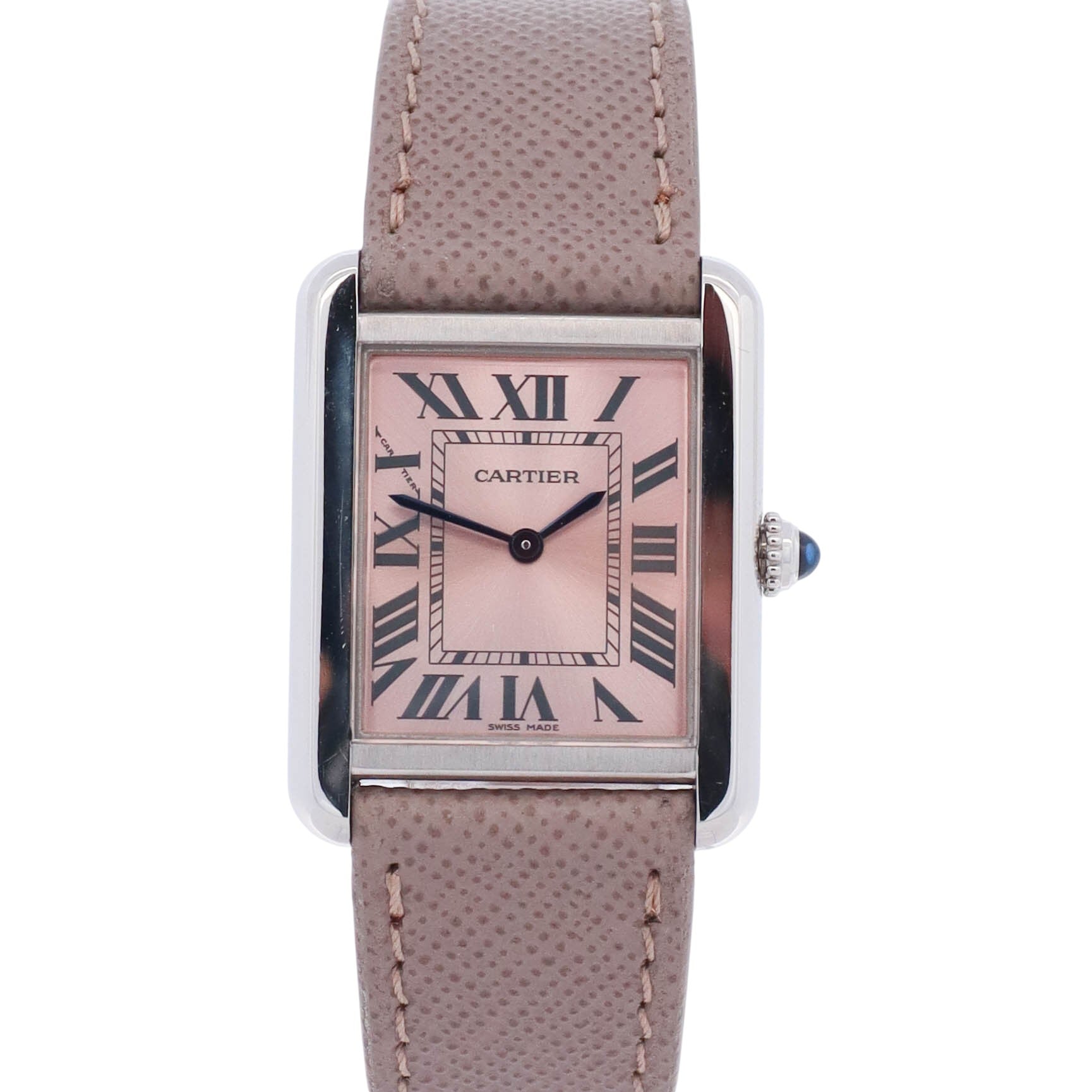 Cartier Tank 31mm Pink Dial Watch Ref# W5200000 - Happy Jewelers Fine Jewelry Lifetime Warranty
