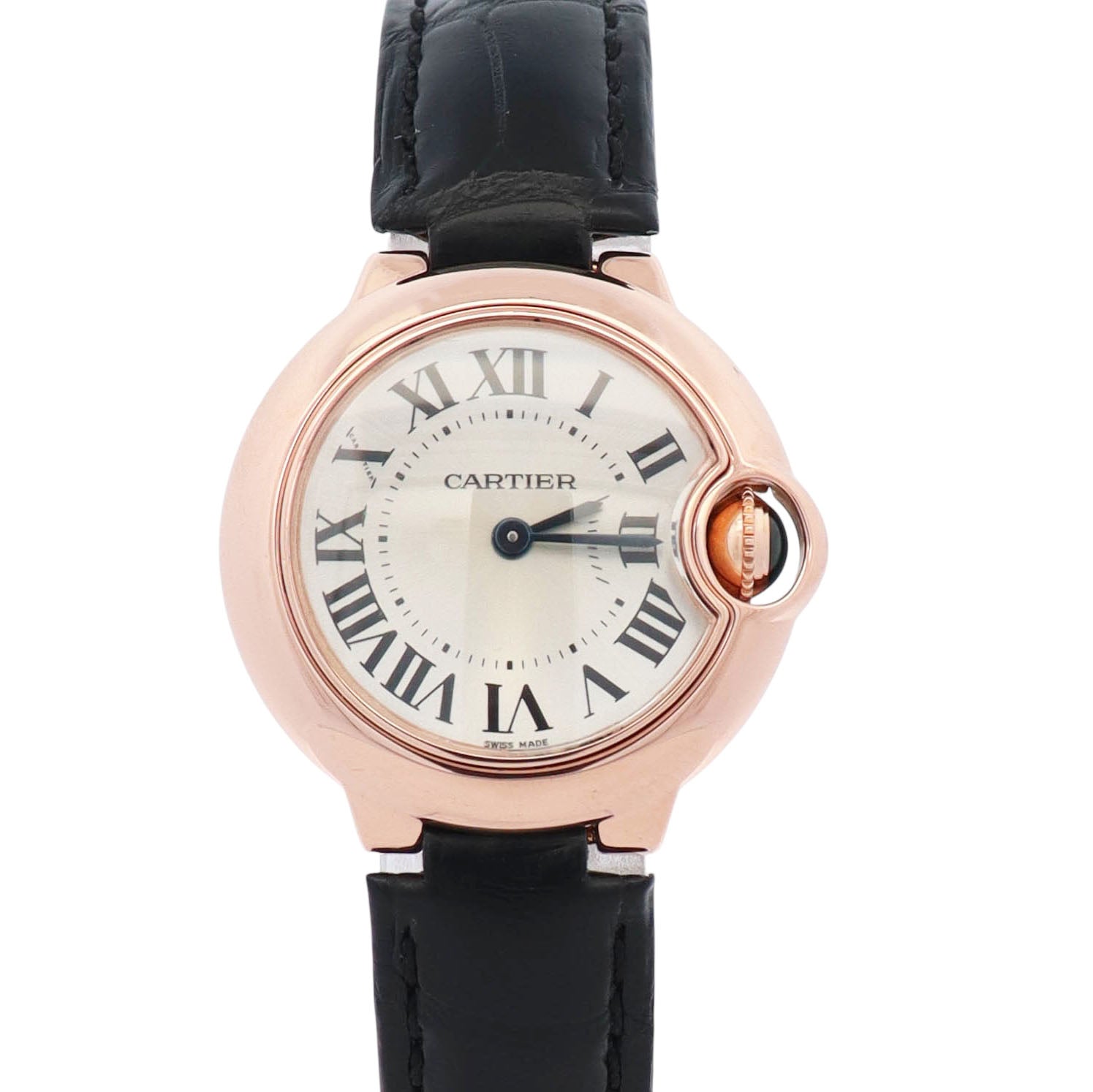 Cartier Ballon Bleu de Rose Gold 28.6mm Silver Dial Watch Ref# W6900256 - Happy Jewelers Fine Jewelry Lifetime Warranty