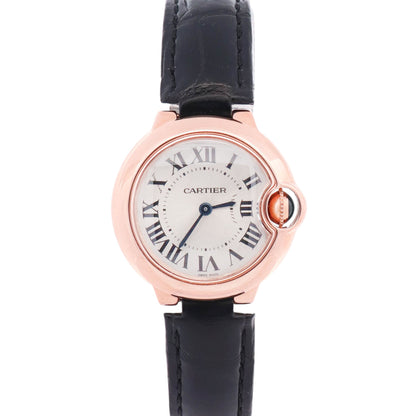 Cartier Ballon Bleu de Rose Gold 28.6mm Silver Dial Watch Ref# W6900256