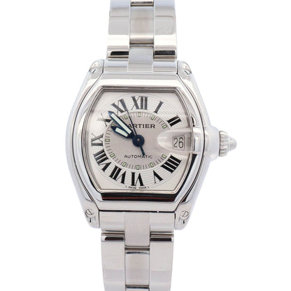 Cartier Roadster Stainless Steel 38mm Silver Dial Watch Ref# W62000V3 - Happy Jewelers Fine Jewelry Lifetime Warranty