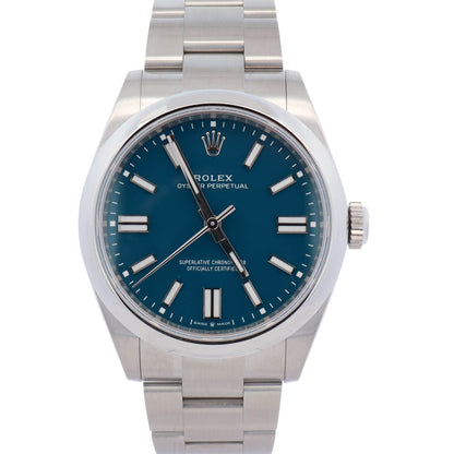 Rolex Oyster Perpetual 41mm Blue Dial Watch Ref# 134300 - Happy Jewelers Fine Jewelry Lifetime Warranty