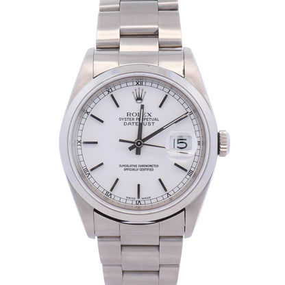 Rolex Datejust Stainless Steel 36mm White Dial Watch Ref# 16200 - Happy Jewelers Fine Jewelry Lifetime Warranty