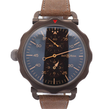 Bell & Ross Vintage WW2 Regulateur Heritage 49mm  Black Dial Watch Ref# BRWW2-REG-HER/SCA - Happy Jewelers Fine Jewelry Lifetime Warranty
