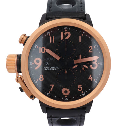 U-Boat Flightdeck 50mm Black Carbon Dial Watch Ref# U7750/50