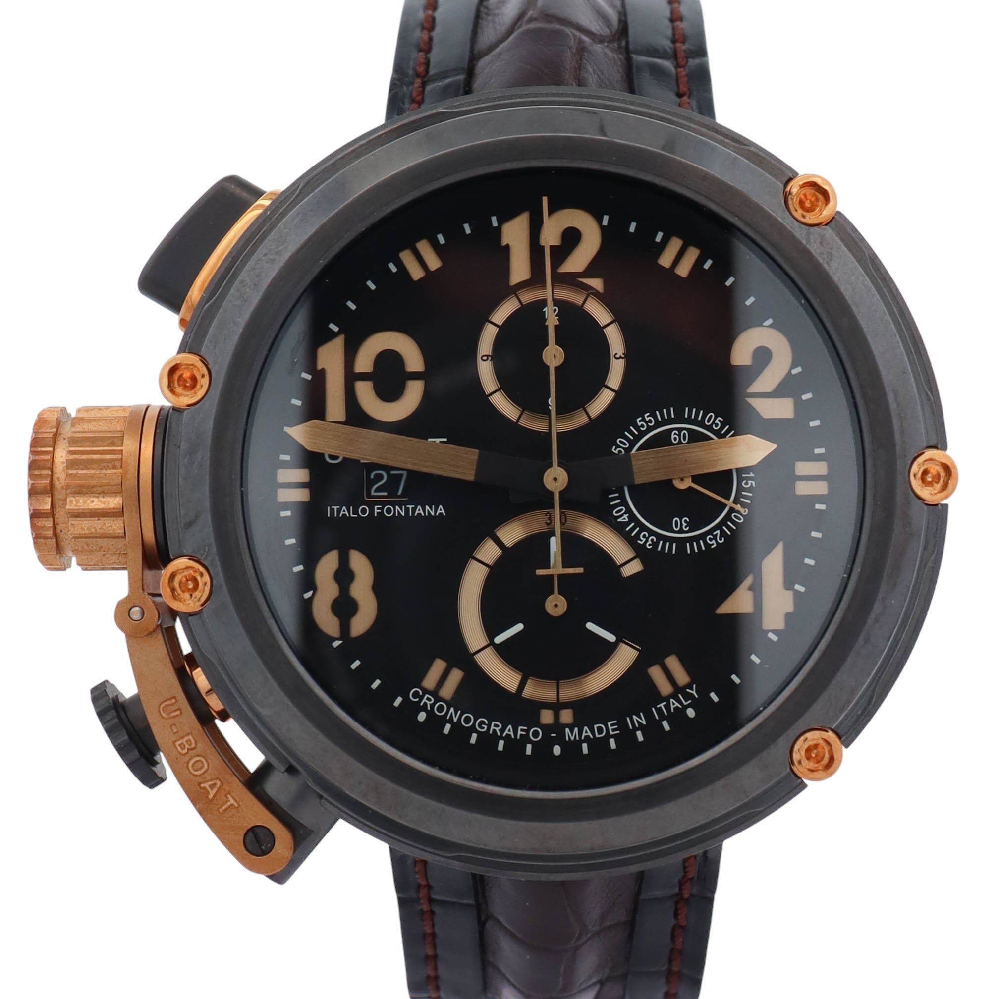 U-Boat Gold Arrow 51mm Black Dial Watch Ref# U-51 Gold Arrow - Happy Jewelers Fine Jewelry Lifetime Warranty