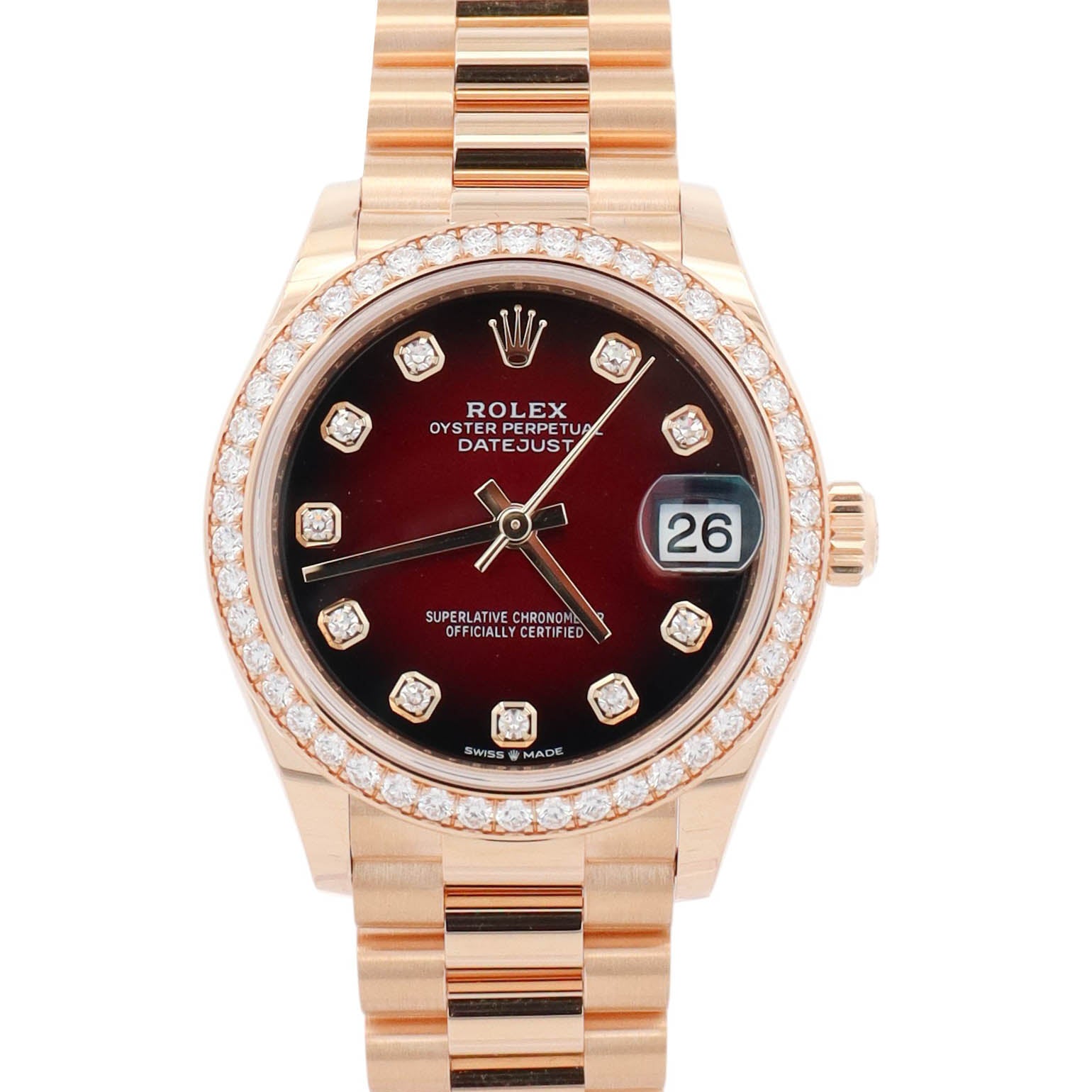Rolex Datejust 31mm Red Ombre Dial Watch Ref# 278288RBR – Happy