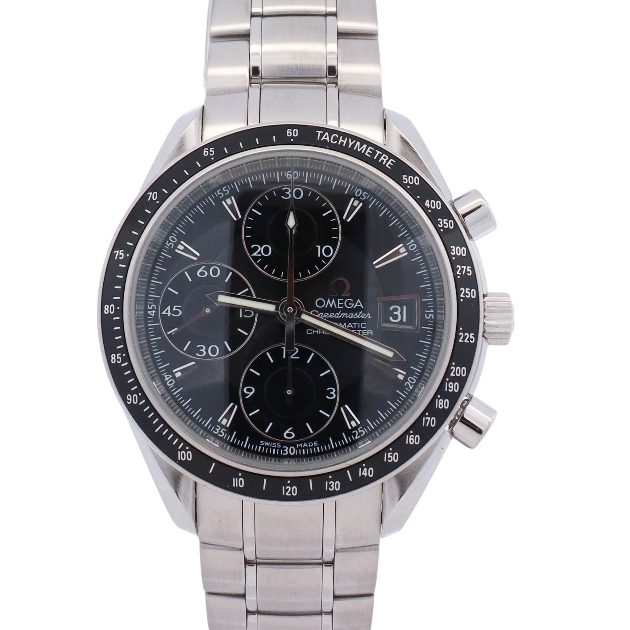Omega Speedmaster Date 40mm Black Dial Watch Ref# 3210.50.00 - Happy Jewelers Fine Jewelry Lifetime Warranty