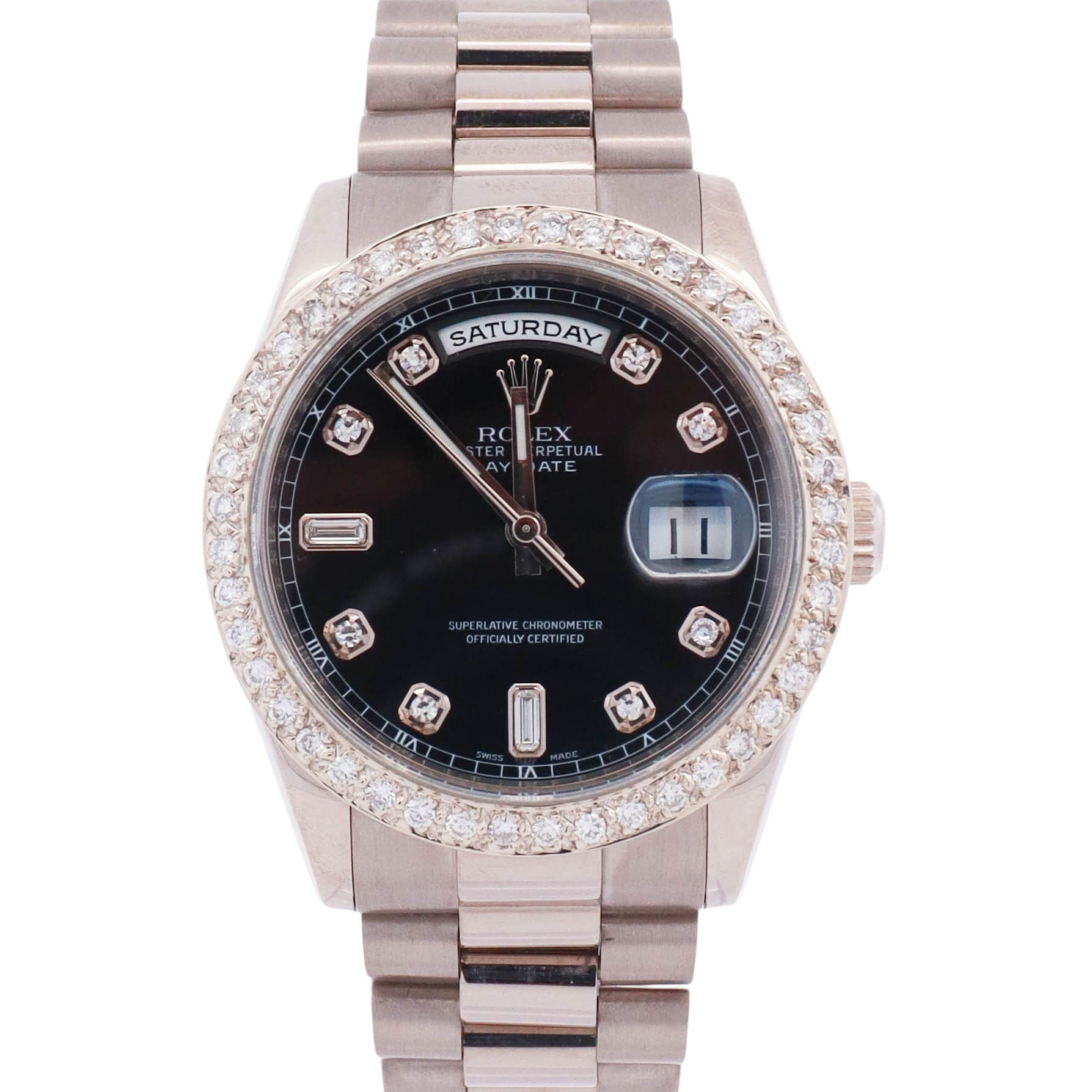 Rolex Day-Date 36mm Black Dial Watch Reference# 118209 - Happy Jewelers Fine Jewelry Lifetime Warranty