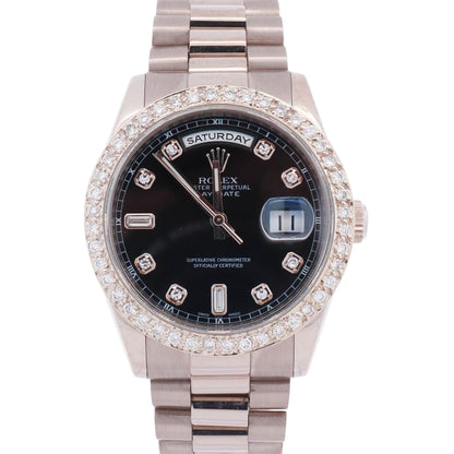 Rolex Day-Date 36mm Black Dial Watch Reference# 118209 - Happy Jewelers Fine Jewelry Lifetime Warranty
