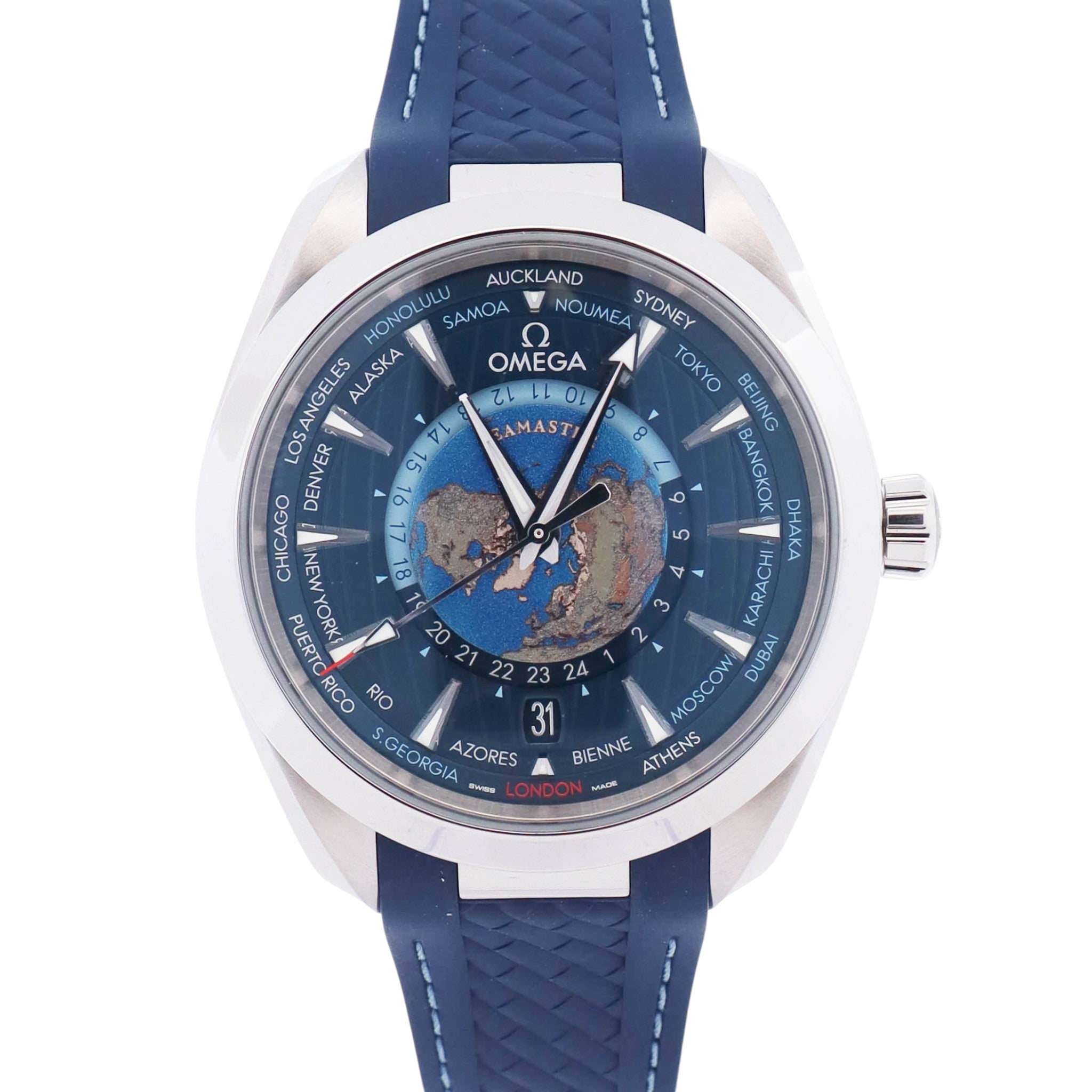 Omega Speedmaster Aquatimer 43mm Blue Earth Dial Watch Ref# 220.12.43.22.03.001 - Happy Jewelers Fine Jewelry Lifetime Warranty