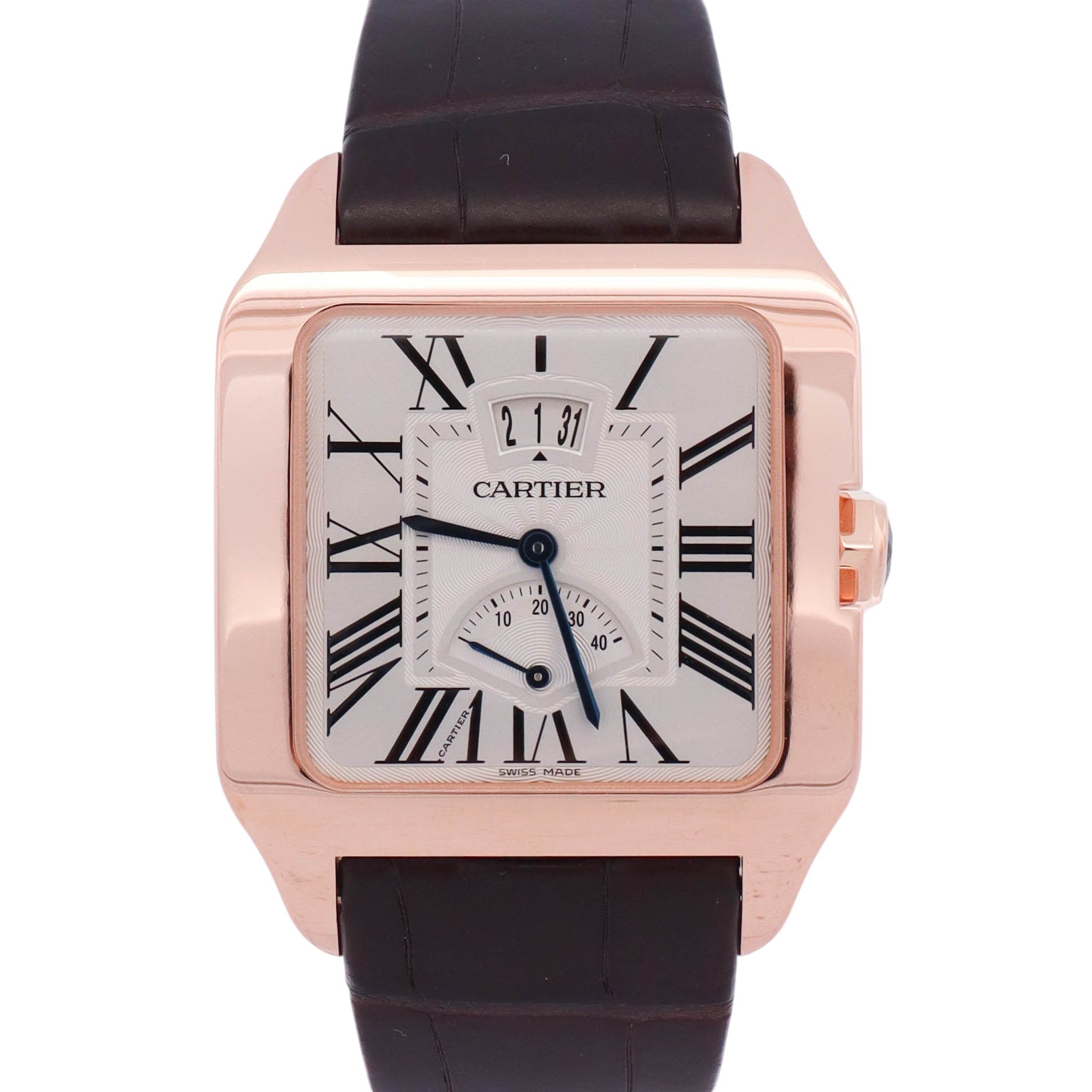Cartier Santos Dumont 38mm Silver Roman Dial Watch Ref# W2020067 - Happy Jewelers Fine Jewelry Lifetime Warranty
