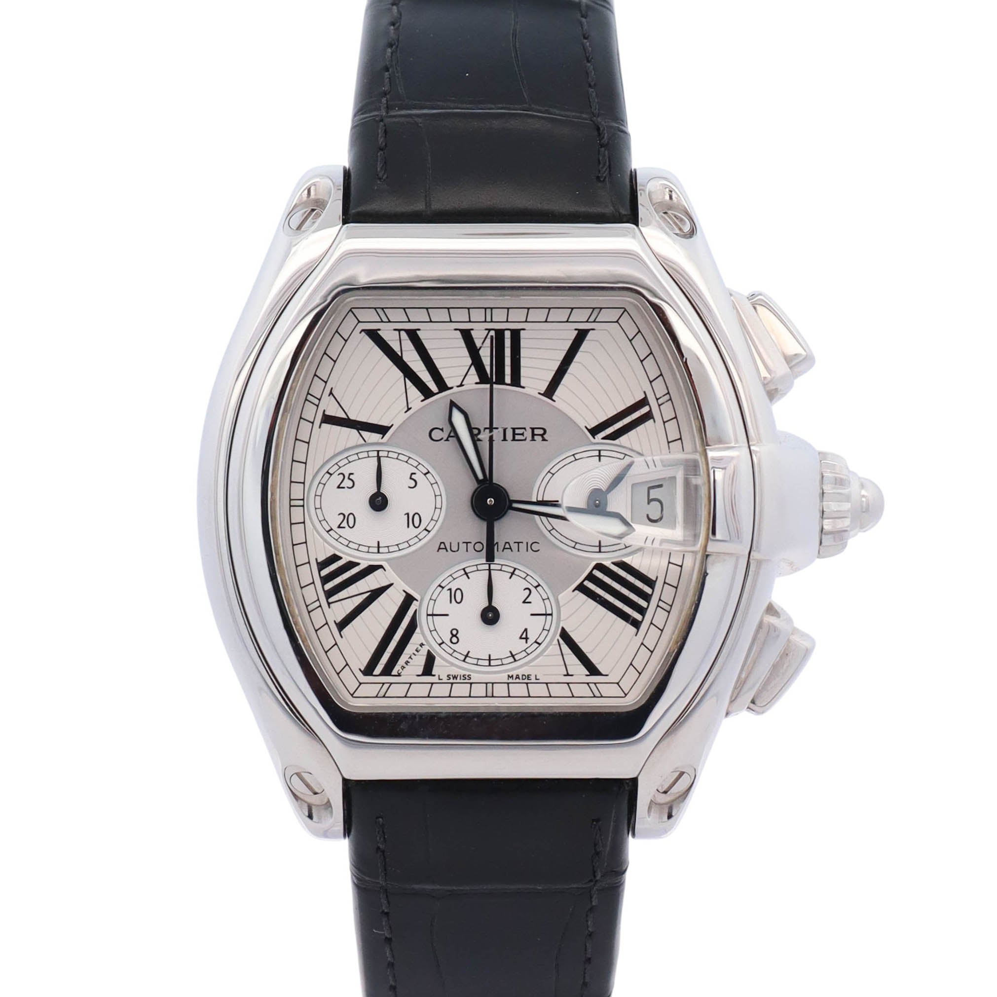Cartier Roadster 48mm Silver Dial Watch Ref# W62019X6 - Happy Jewelers Fine Jewelry Lifetime Warranty