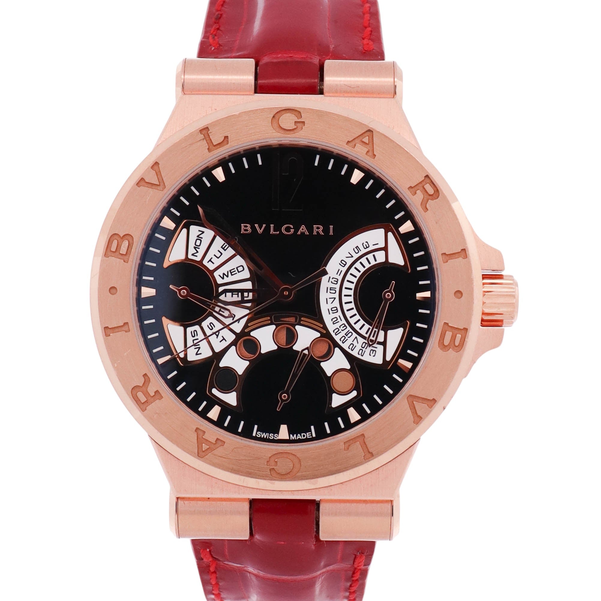 Bvlgari Diagono 42mm Black Dial Watch Ref# 102026 - Happy Jewelers Fine Jewelry Lifetime Warranty