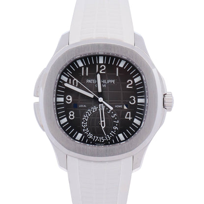 Patek Philippe Aquanaut Travel Time  40mm Black Dial Watch Ref# 5164A-001 - Happy Jewelers Fine Jewelry Lifetime Warranty
