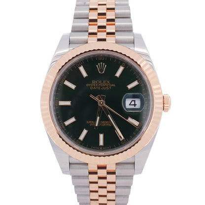 Rolex Datejust 41mm Custom Green Dial Watch Ref# 126333 - Happy Jewelers Fine Jewelry Lifetime Warranty