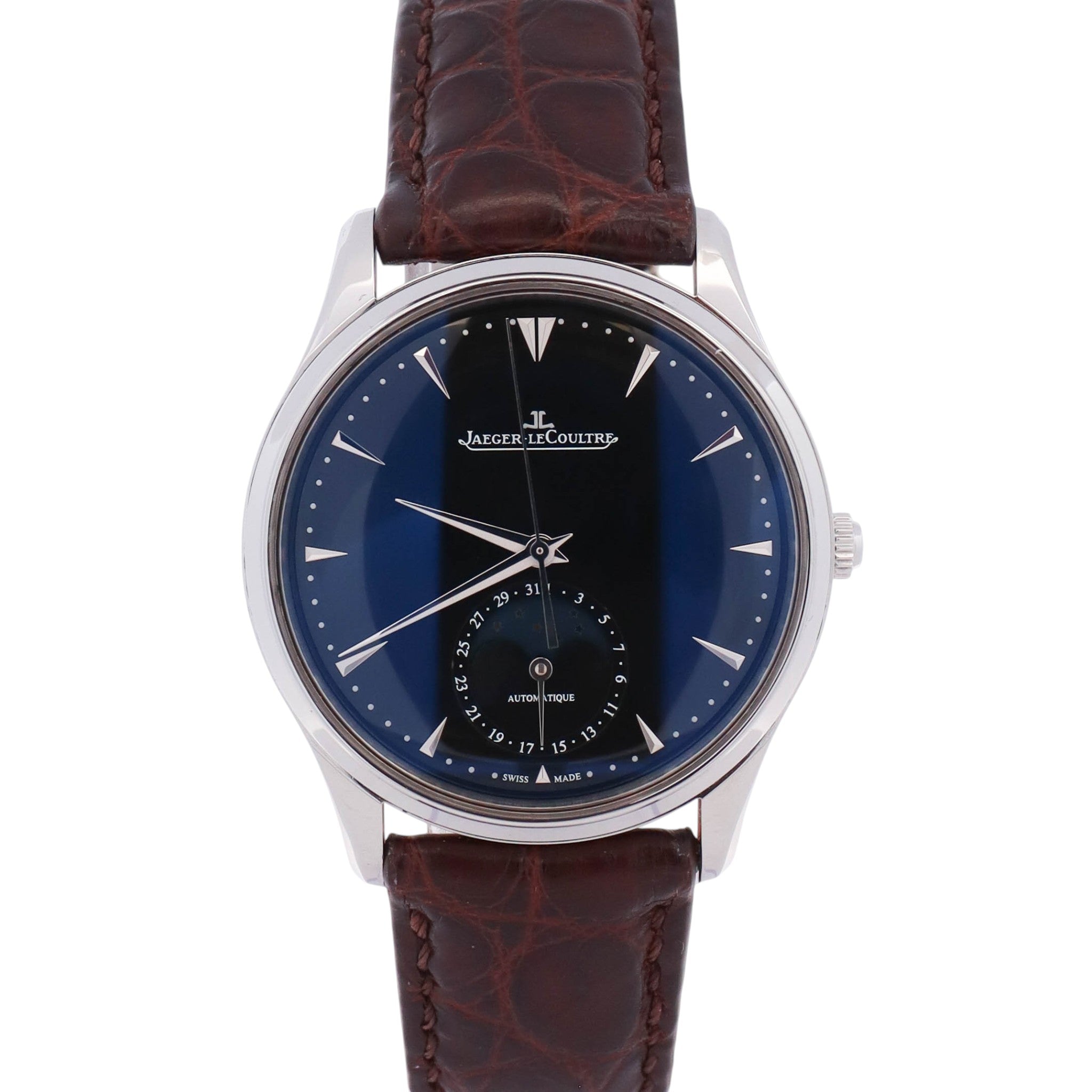 Jaeger-LeCoultre Ultra Thin Moon 30mm Black Dial Watch Ref# Q1368470 - Happy Jewelers Fine Jewelry Lifetime Warranty