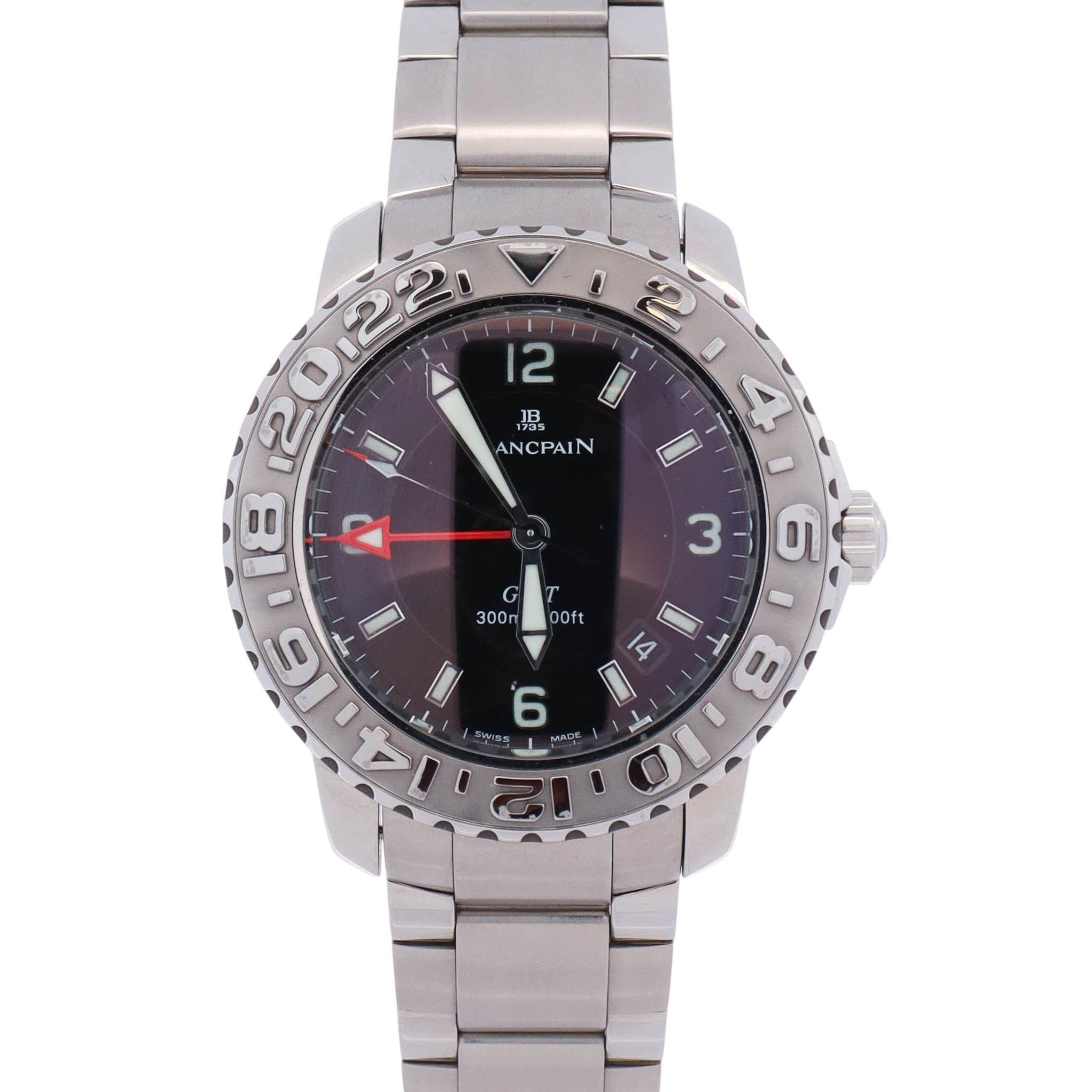 Blancpain GMT 40mm Black Dial Watch Ref# 2250-1130-71 - Happy Jewelers Fine Jewelry Lifetime Warranty