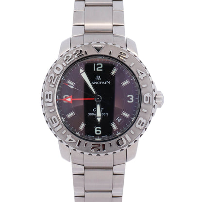 Blancpain GMT 40mm Black Dial Watch Ref# 2250-1130-71 - Happy Jewelers Fine Jewelry Lifetime Warranty