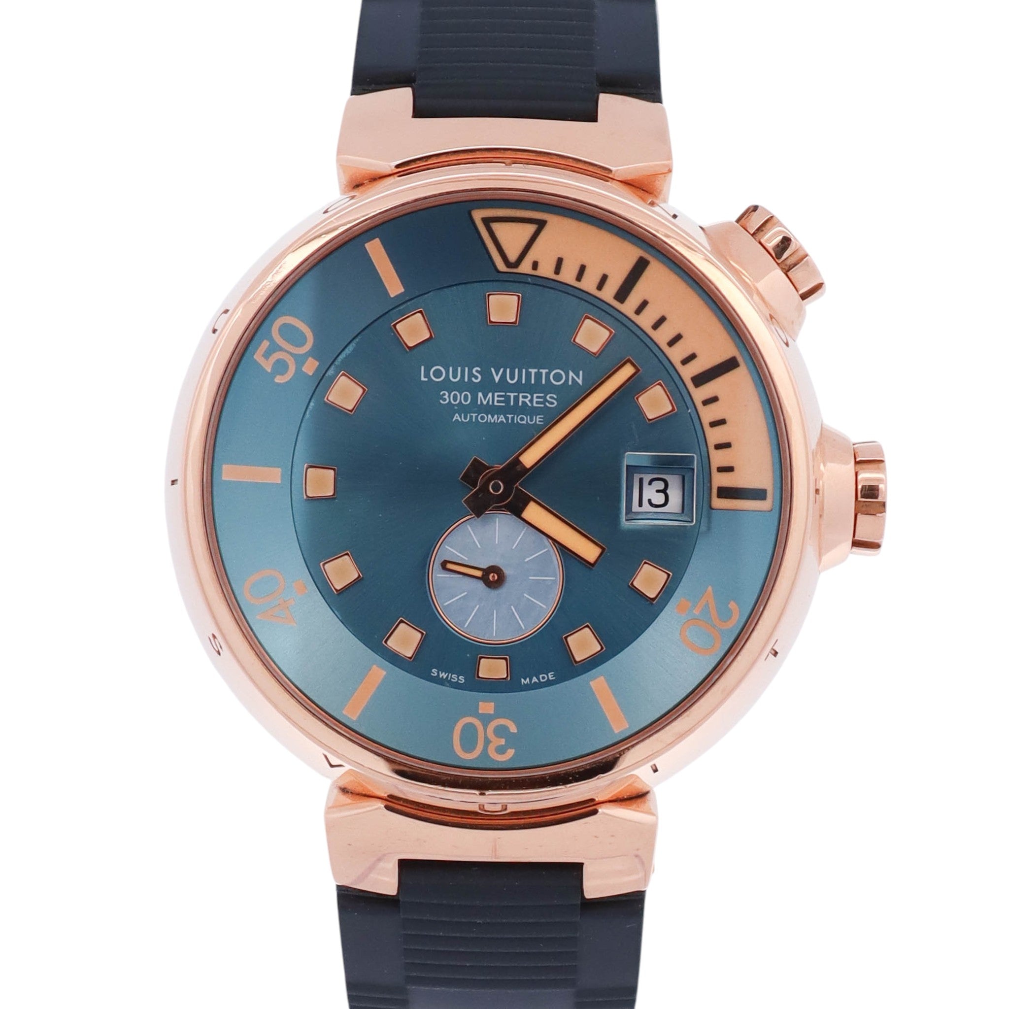 Louis Vuitton Tambour 44mm Blue Dial Watch Ref# Q103E - Happy Jewelers Fine Jewelry Lifetime Warranty