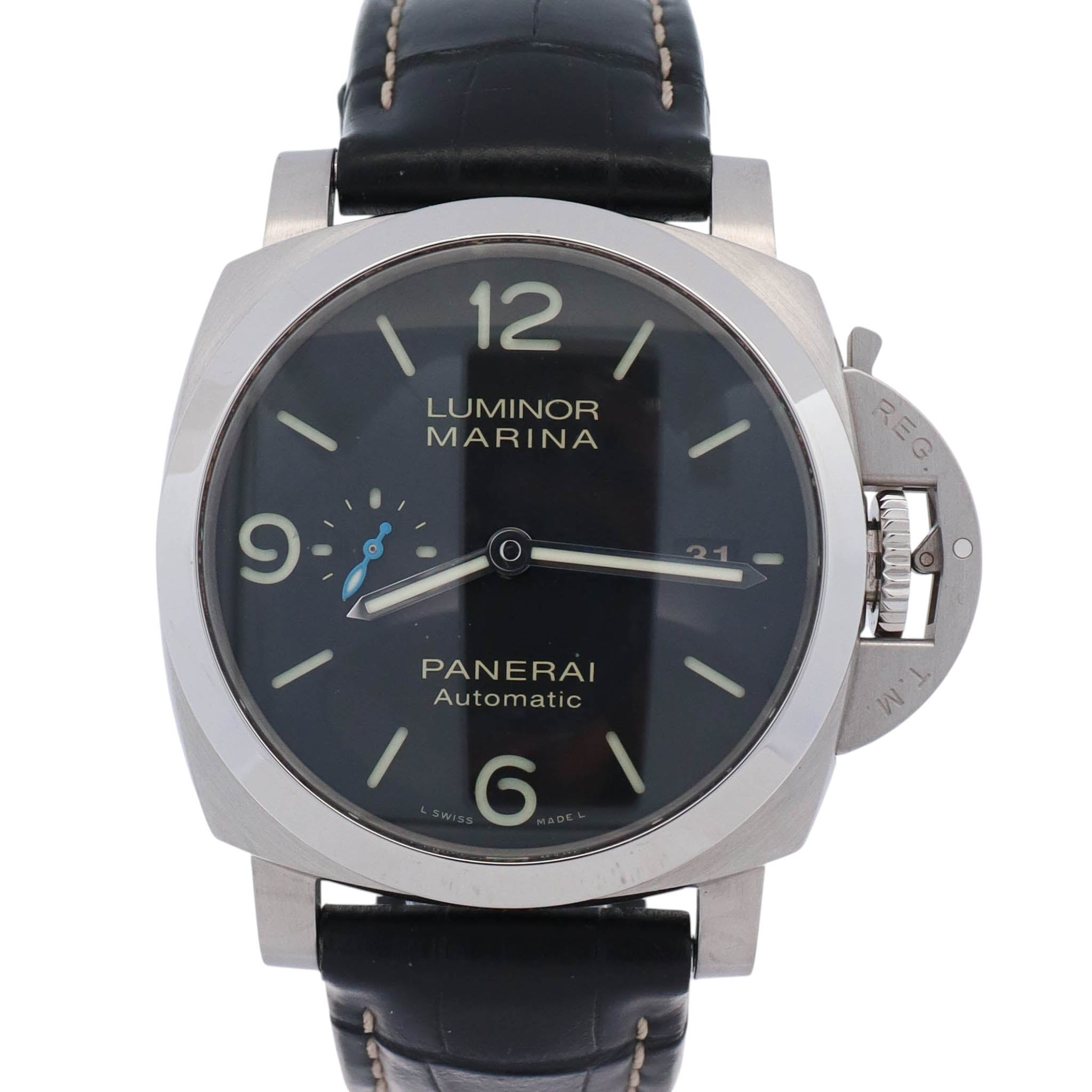 Panerai Luminor Marina 44mm Black Dial Watch Ref# PAM01312 - Happy Jewelers Fine Jewelry Lifetime Warranty