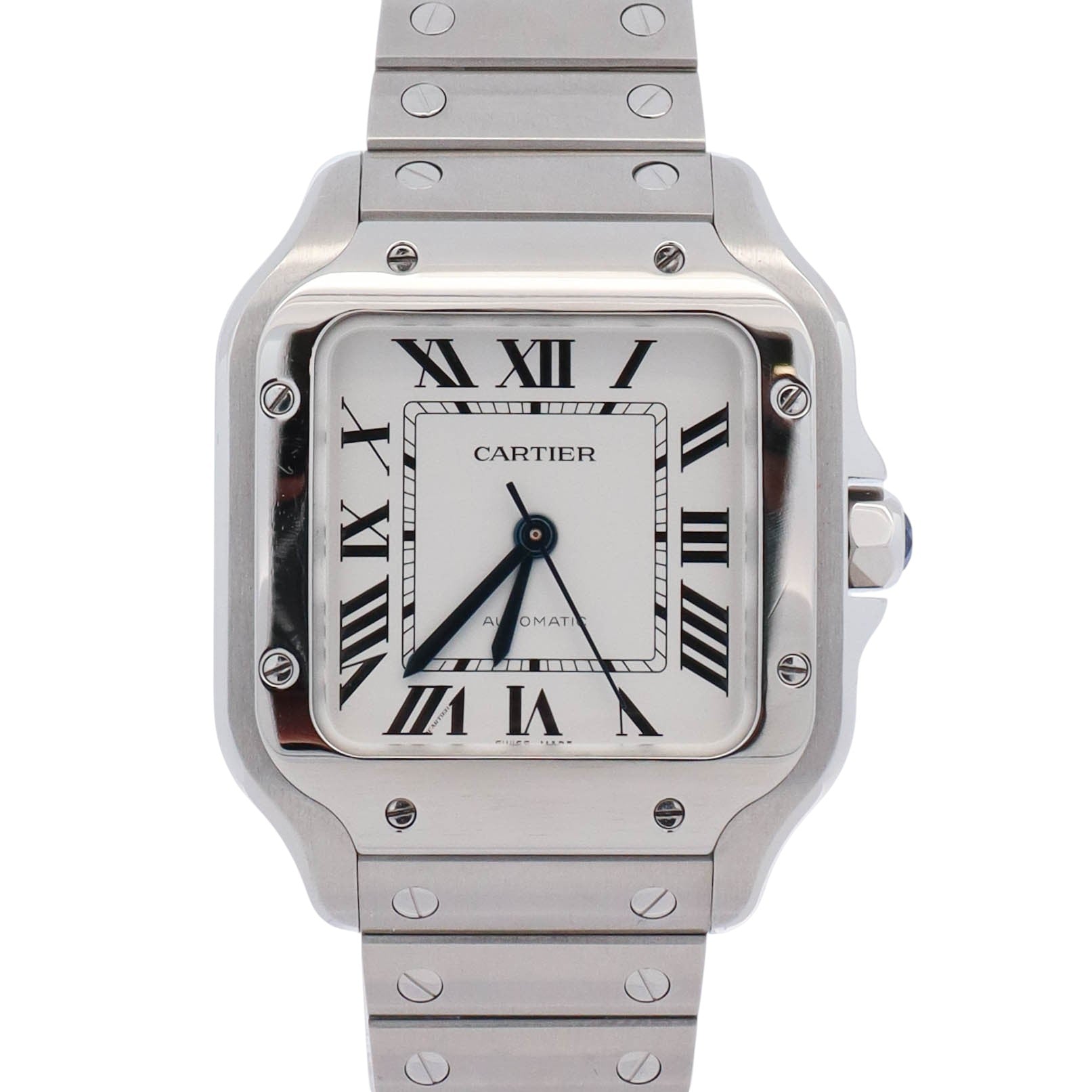 Cartier Santos 35mm White Dial Watch Ref# WSSA0029