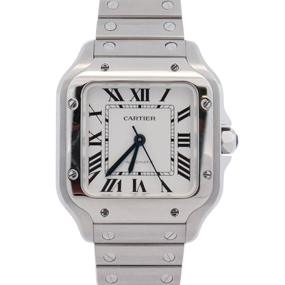Cartier Santos 35mm White Dial Watch Ref# WSSA0029