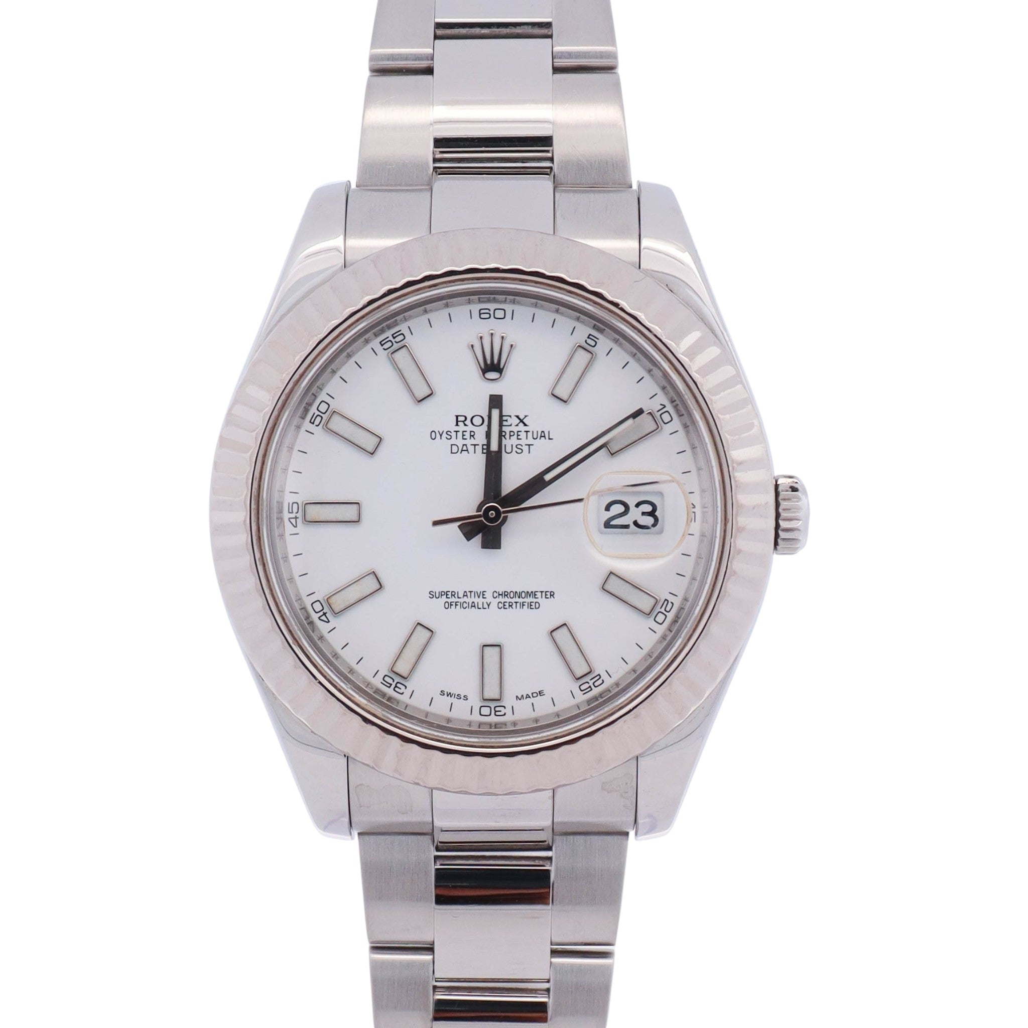 Rolex Datejust 41mm White Dial Watch Ref# 116334 - Happy Jewelers Fine Jewelry Lifetime Warranty