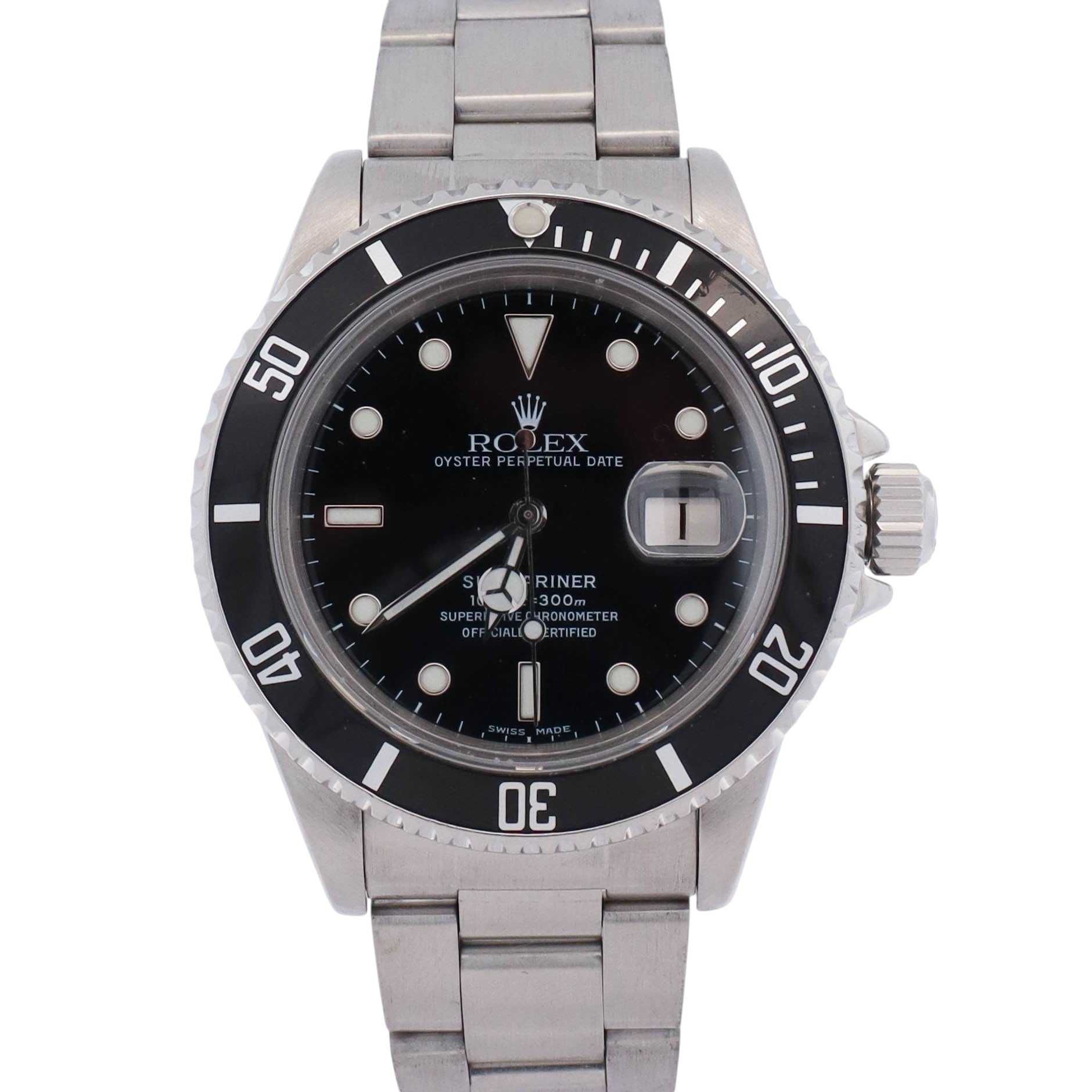 Rolex Submariner 40mm Black Dial Watch Ref# 16800