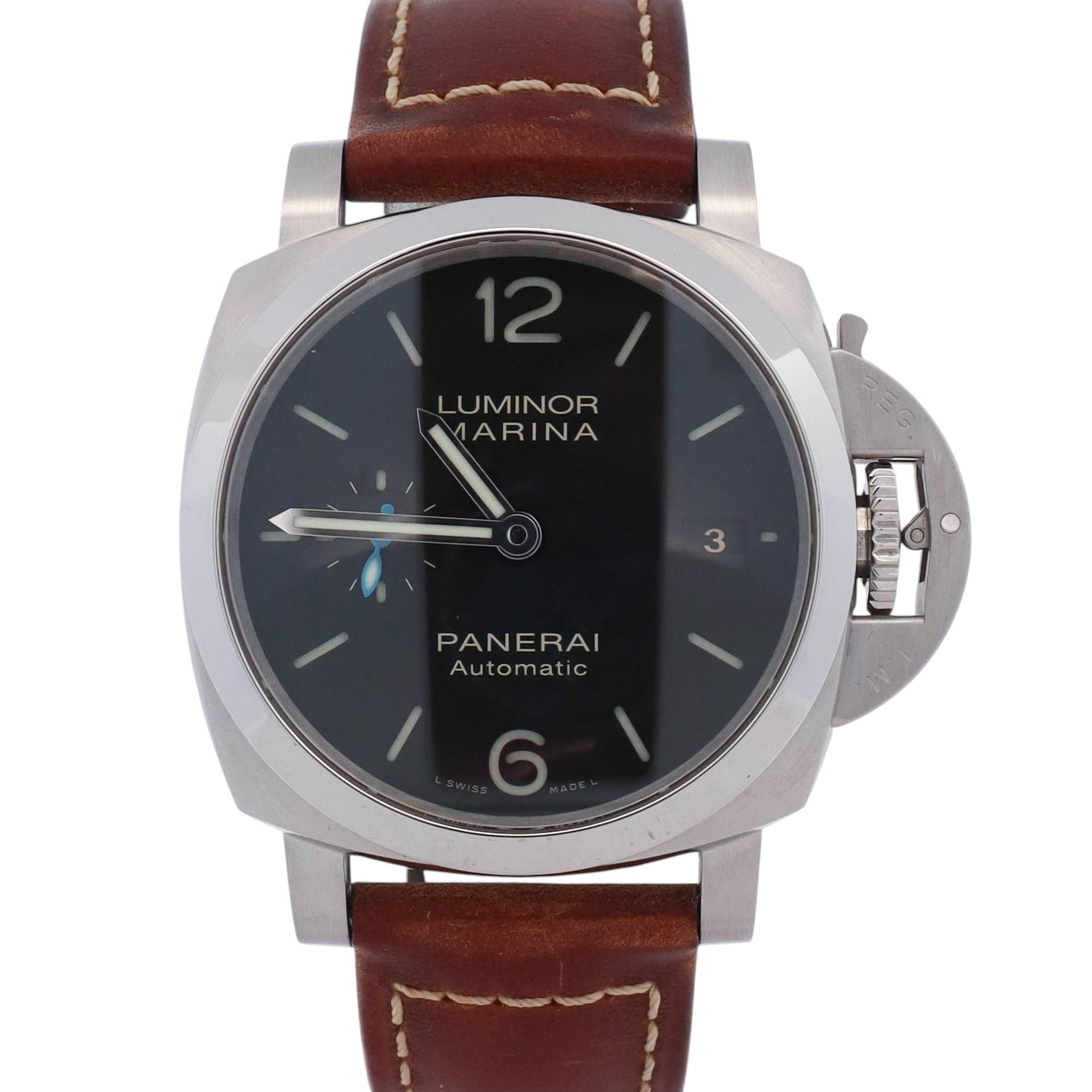 Panerai Luminor 42mm Black Dial Watch Ref# PAM01392 - Happy Jewelers Fine Jewelry Lifetime Warranty