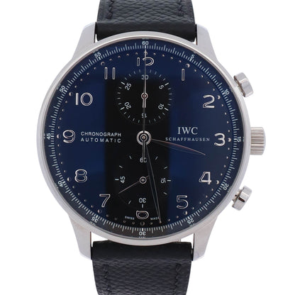 IWC Portuguese 41mm Black Dial Watch Ref # IW371438 - Happy Jewelers Fine Jewelry Lifetime Warranty
