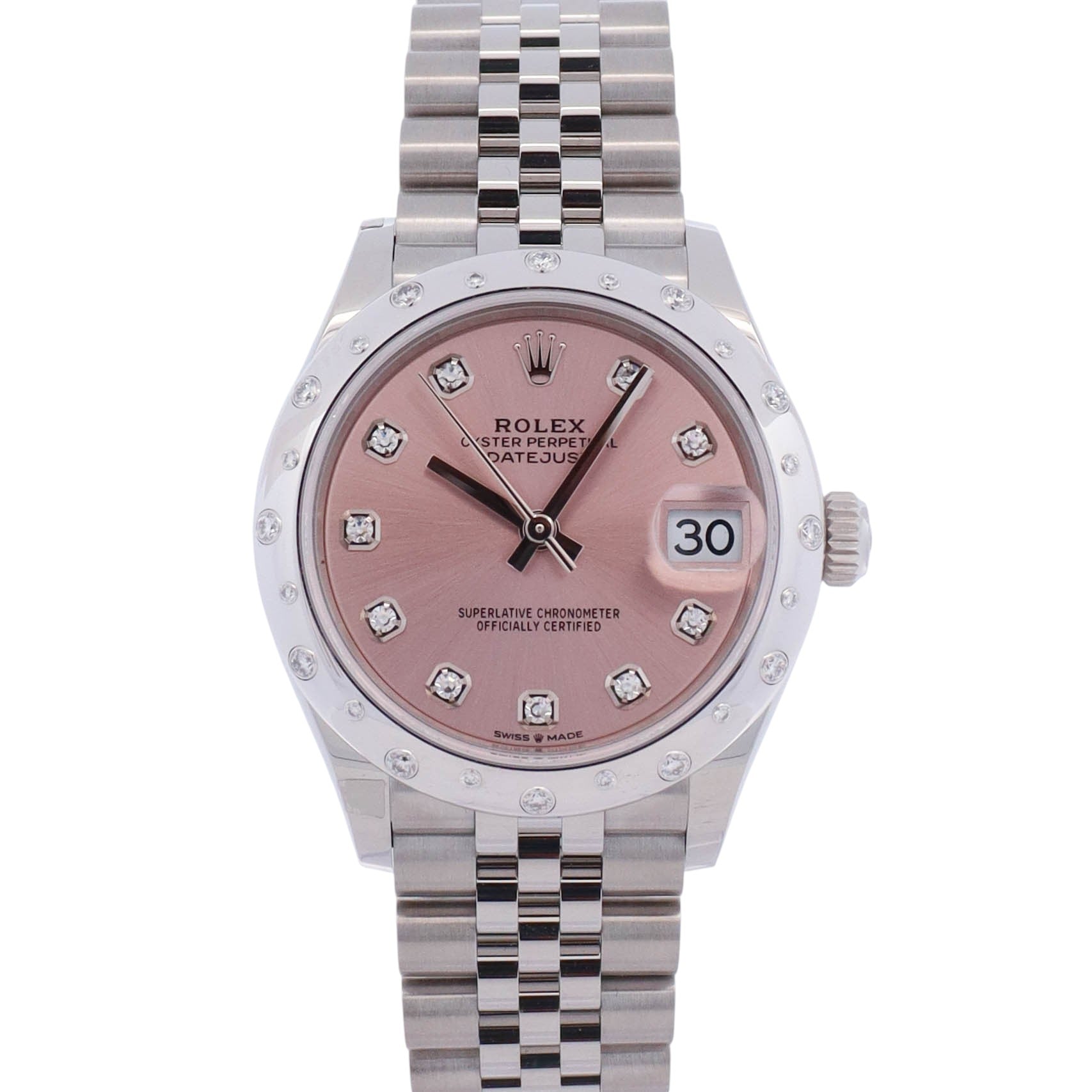 Rolex Datejust 31mm Factory Pink Diamond Dial Watch Ref# 278344RBR