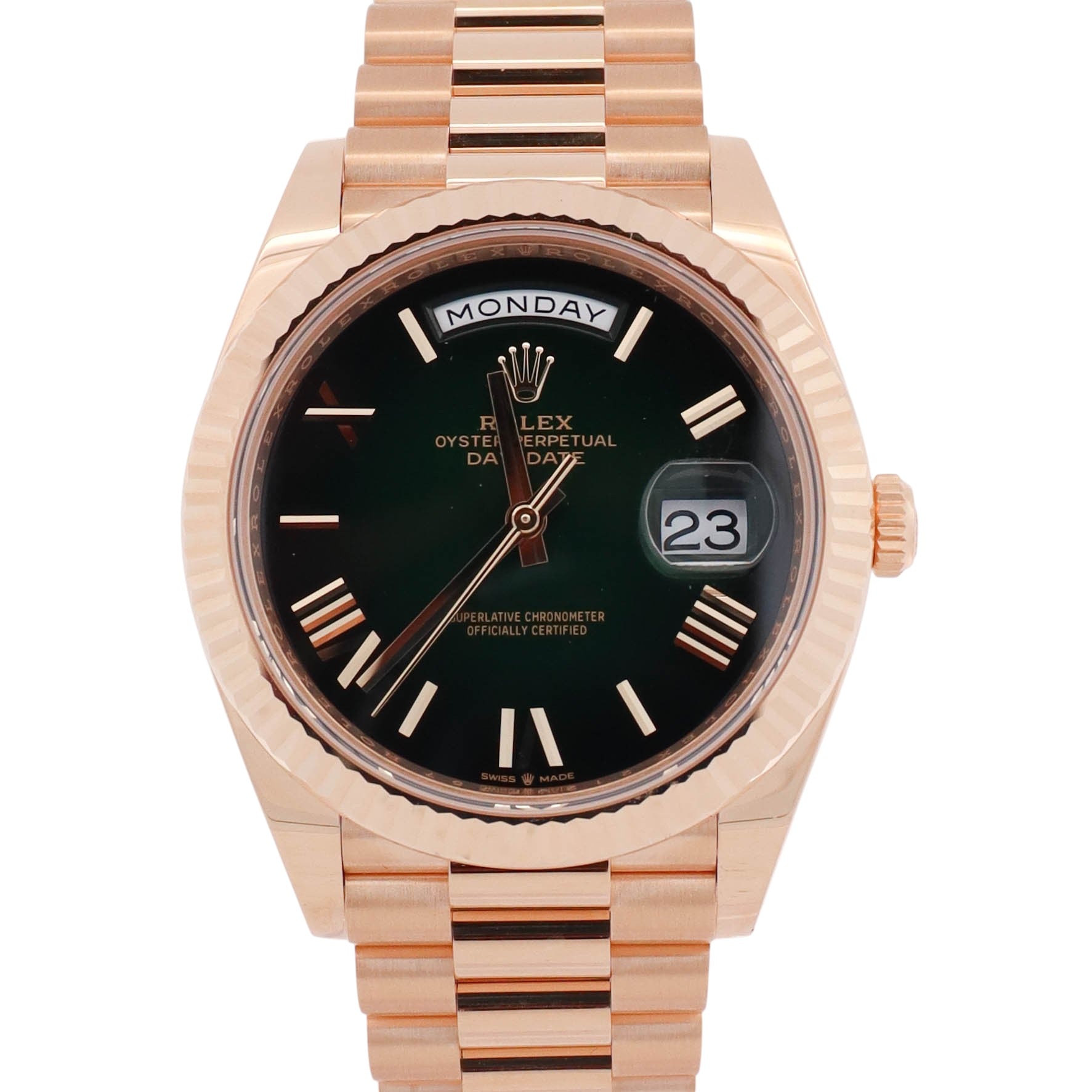 Rolex Day-Date 40mm Ombre Green Dial Watch Ref# 228238