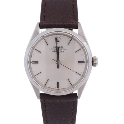Rolex Air-KIng 34mm Silver Stick Dial Watch Ref# 5500