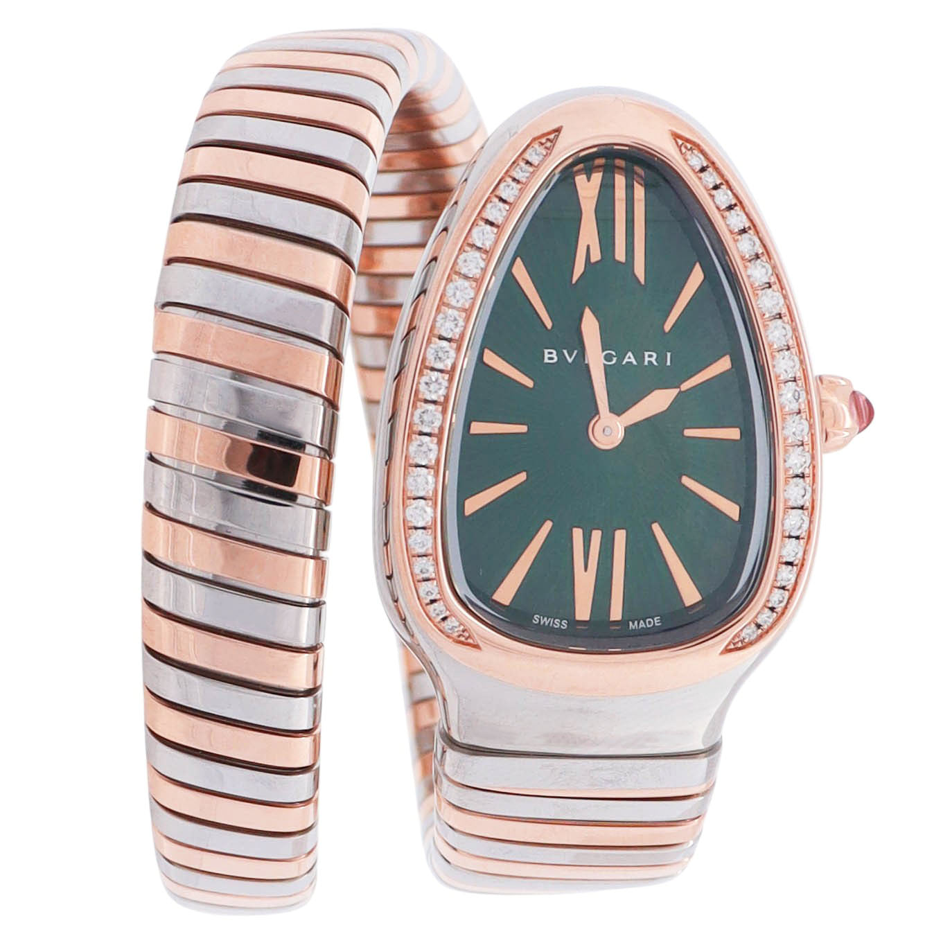 Bvlgari Serpenti Tubogas 35mm Green Dial Watch Ref# 102791