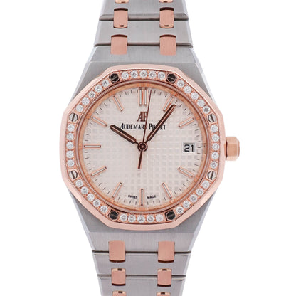 Audemars Piguet Royak Oak 33mm White Stick Dial Watch Ref# 77350SR.OO.1261SR.01 - Happy Jewelers Fine Jewelry Lifetime Warranty