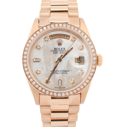 Rolex Day Date 36mm Custom MOP Dial Watch Ref# 18038