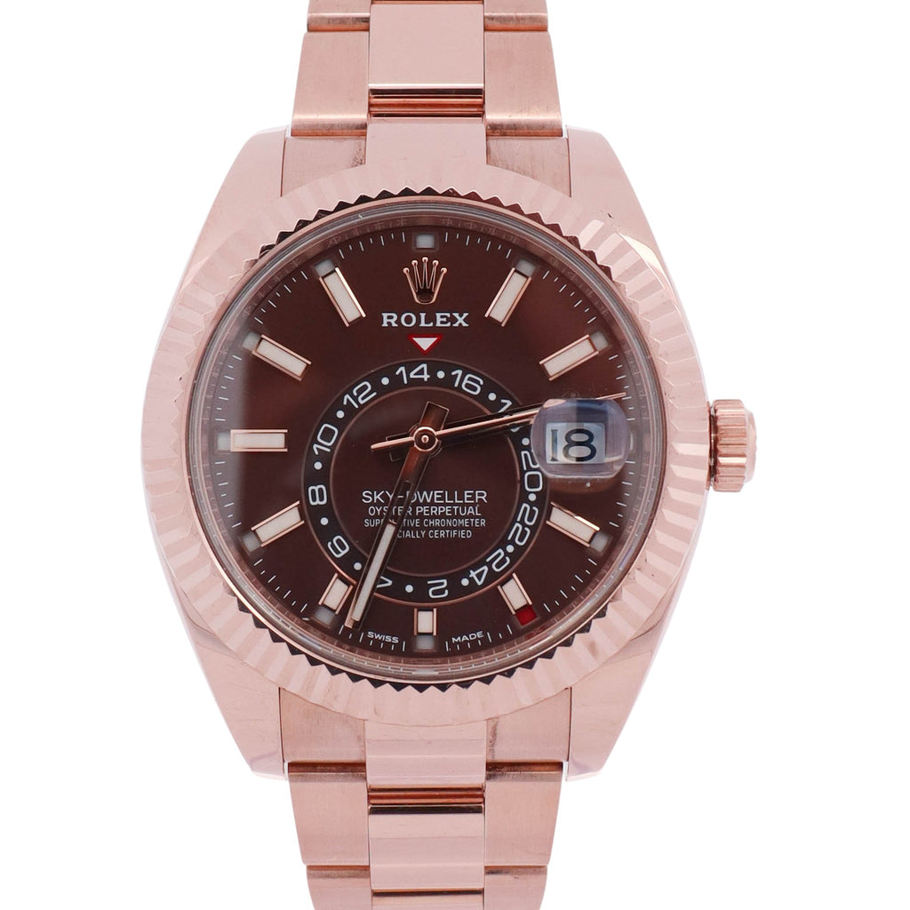 Rolex Sky-Dweller 42mm Chocolate Dial Watch Ref# 326935 – Happy