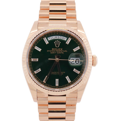 Rolex Day-Date 36mm Ombre Green Dial Watch Ref# 128238 - Happy Jewelers Fine Jewelry Lifetime Warranty