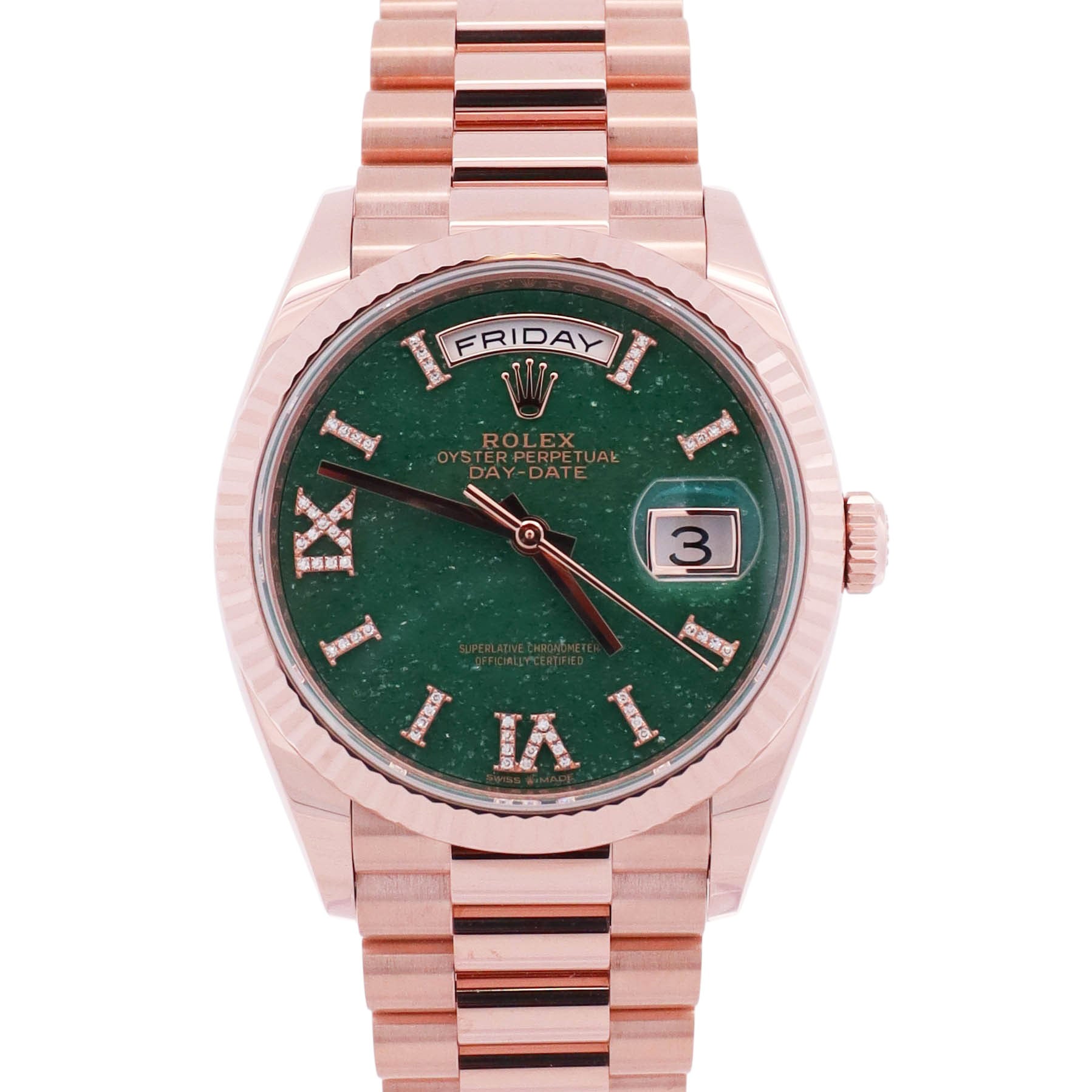 Rolex Day-Date 36mm Green Aventurine Dial Watch Ref# 128235 - Happy Jewelers Fine Jewelry Lifetime Warranty
