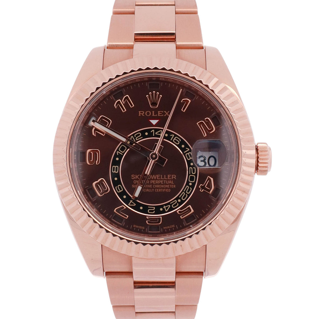 Rolex Sky-Dweller 42mm Chocolate Dial Watch Ref# 326935 – Happy