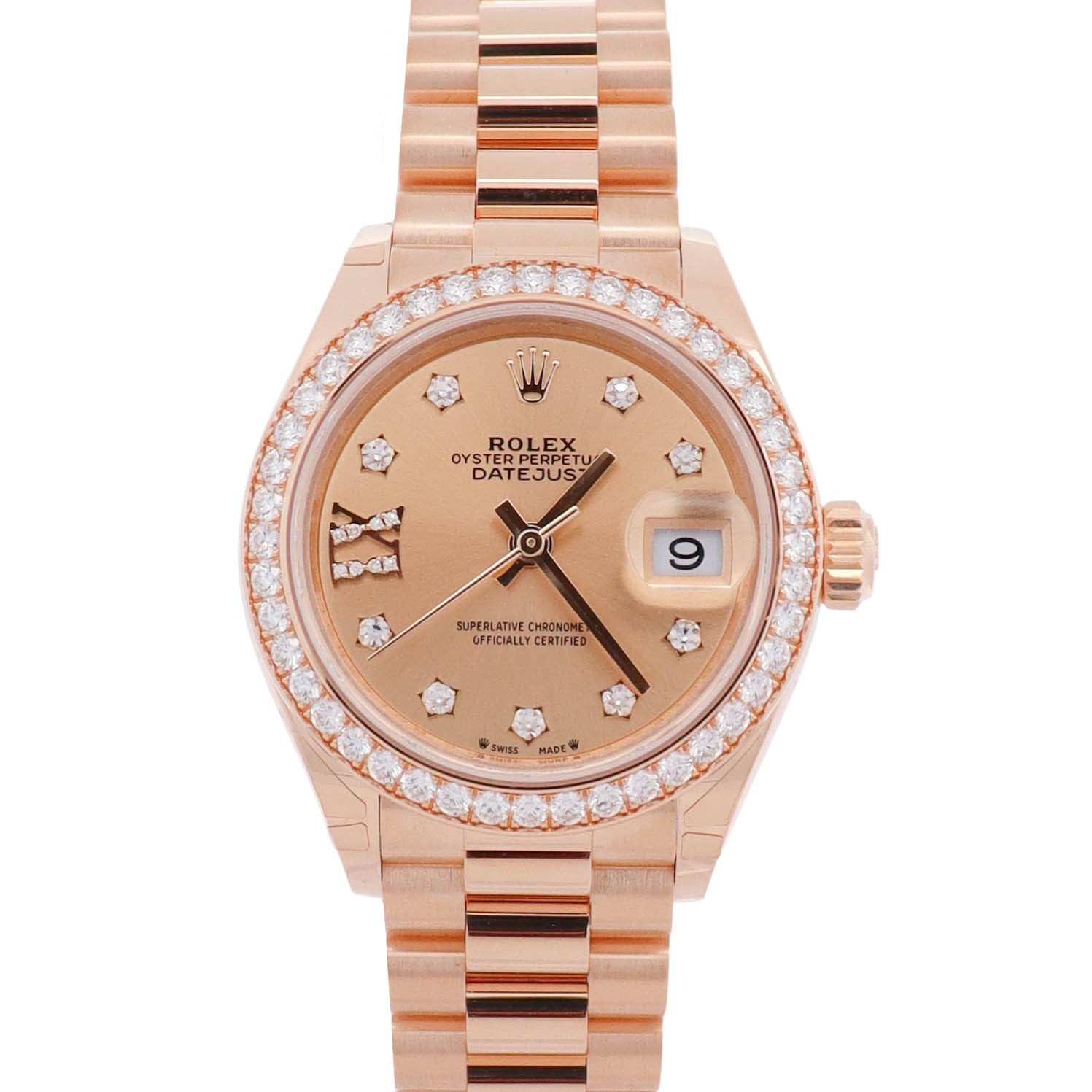 Rolex Datejust 28mm Champagne Dial Watch Ref # 279138RBR