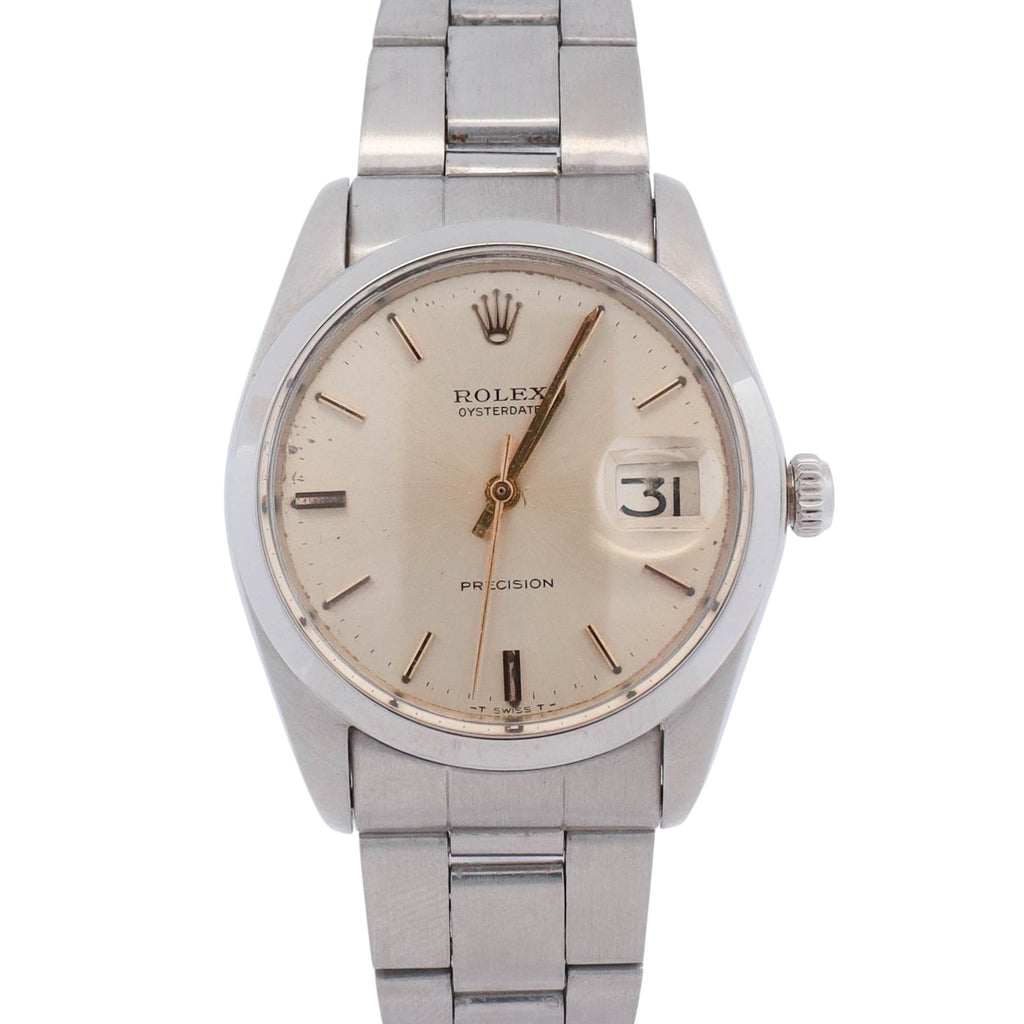Rolex Oysterdate 34mm Silver Dial Watch Ref# 6694 – Happy Jewelers