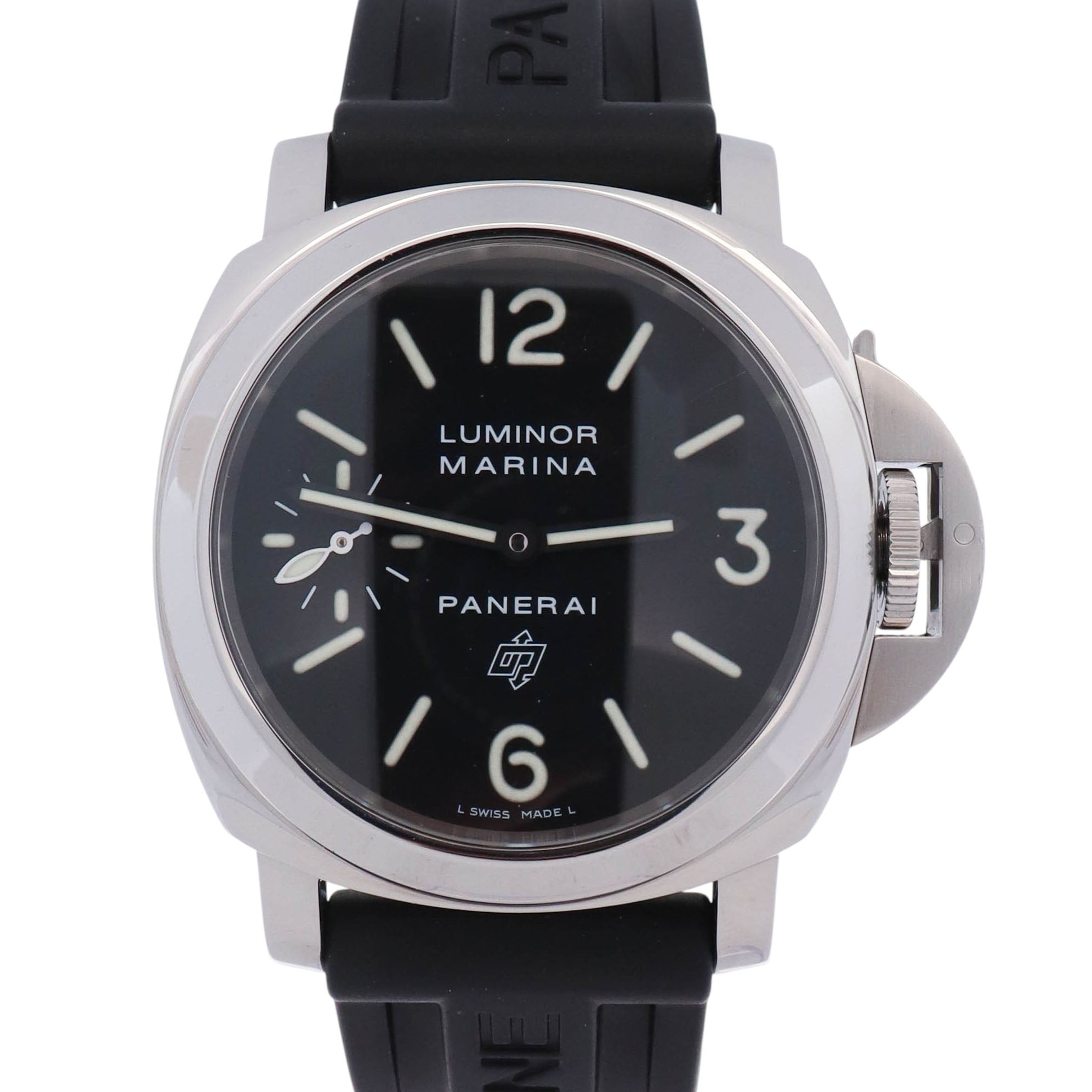 Panerai Luminor Marina Base Logo 44mm Black Dial Watch Ref# PAM00005 - Happy Jewelers Fine Jewelry Lifetime Warranty