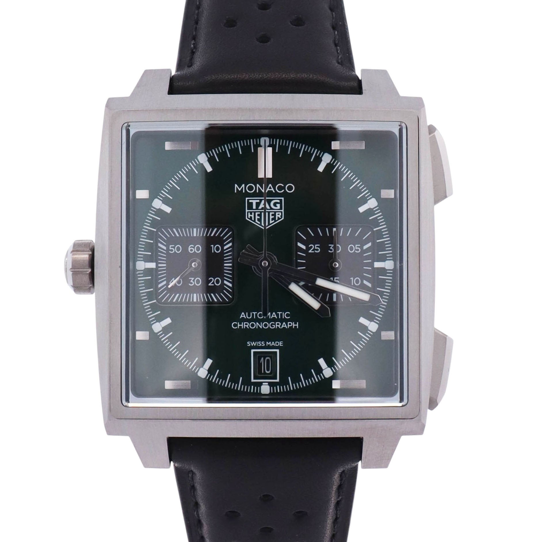 Tag Heuer Monaco 39mm Green Dial Watch Ref# CDW2180.FC8360