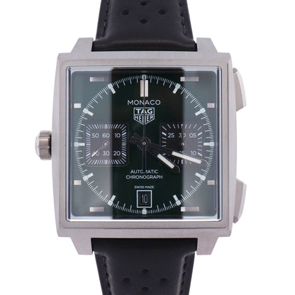 Tag Heuer Monaco 39mm Green Dial Watch Ref# CDW2180.FC8360