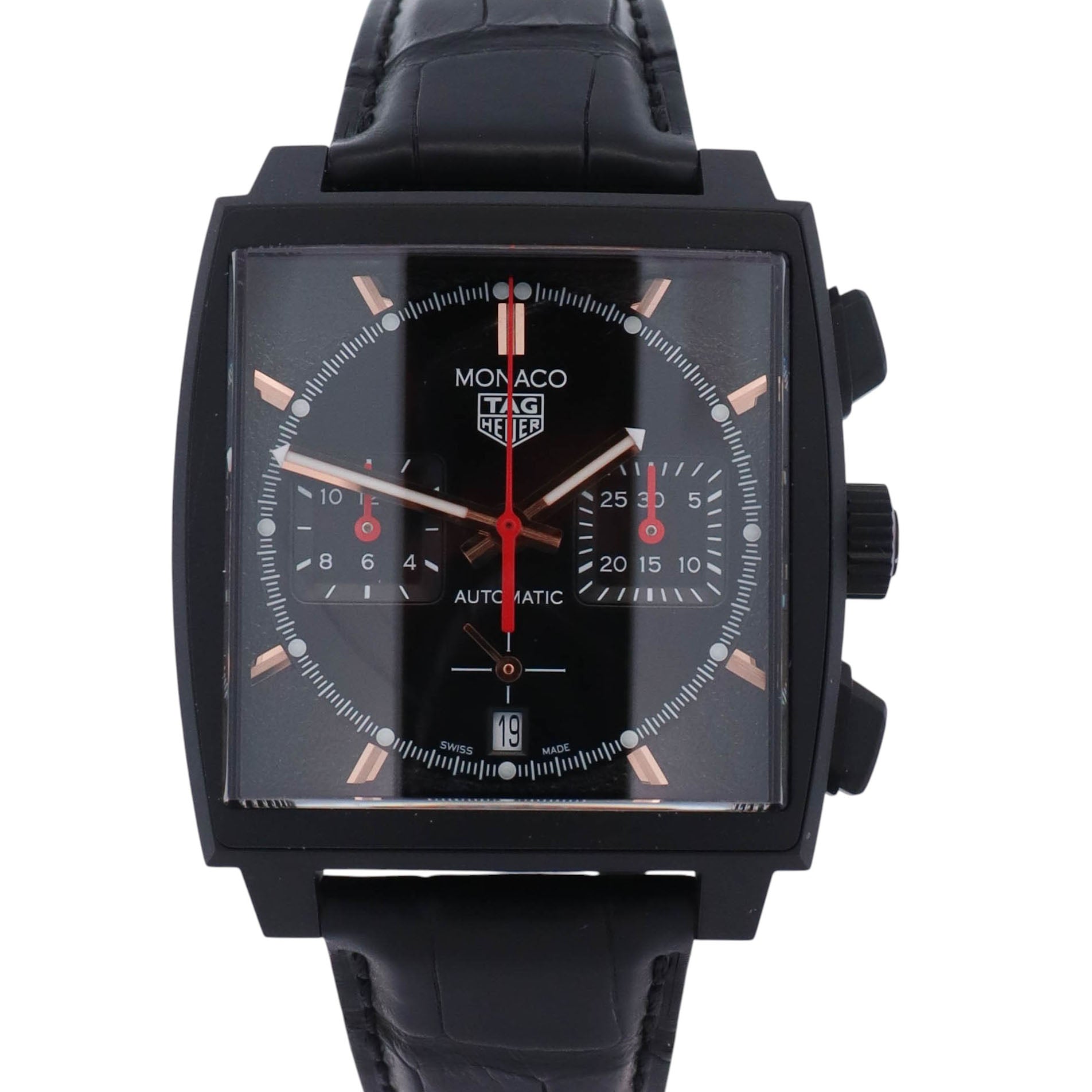 Tag Heuer Monaco 39mm Black Dial Watch Ref# CBL2180.FC6497