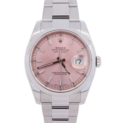 Rolex Datejust 36mm Pink Dial Watch Ref# 116200