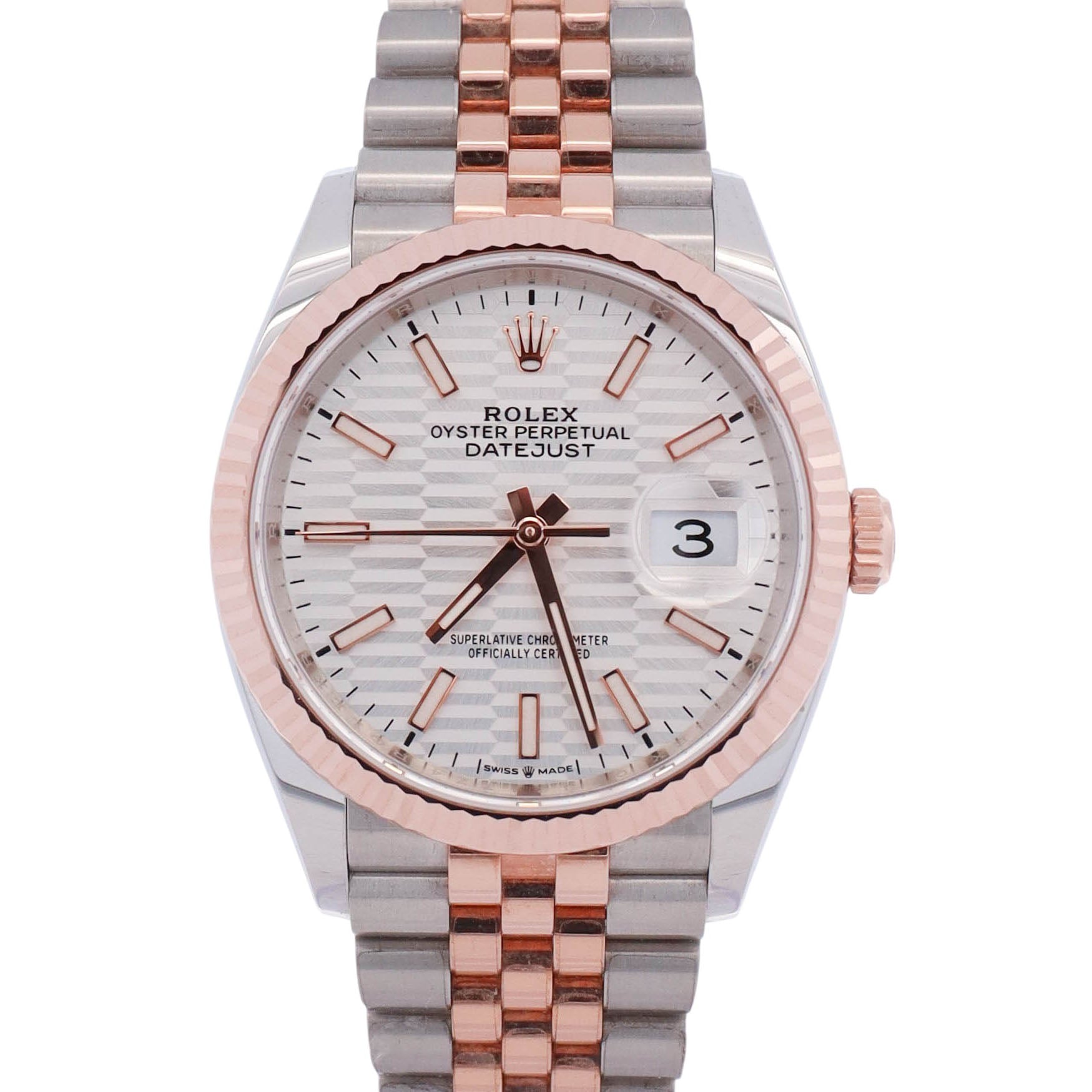 Rolex Datejust 36mm Silver Motif Dial Watch Ref# 126231